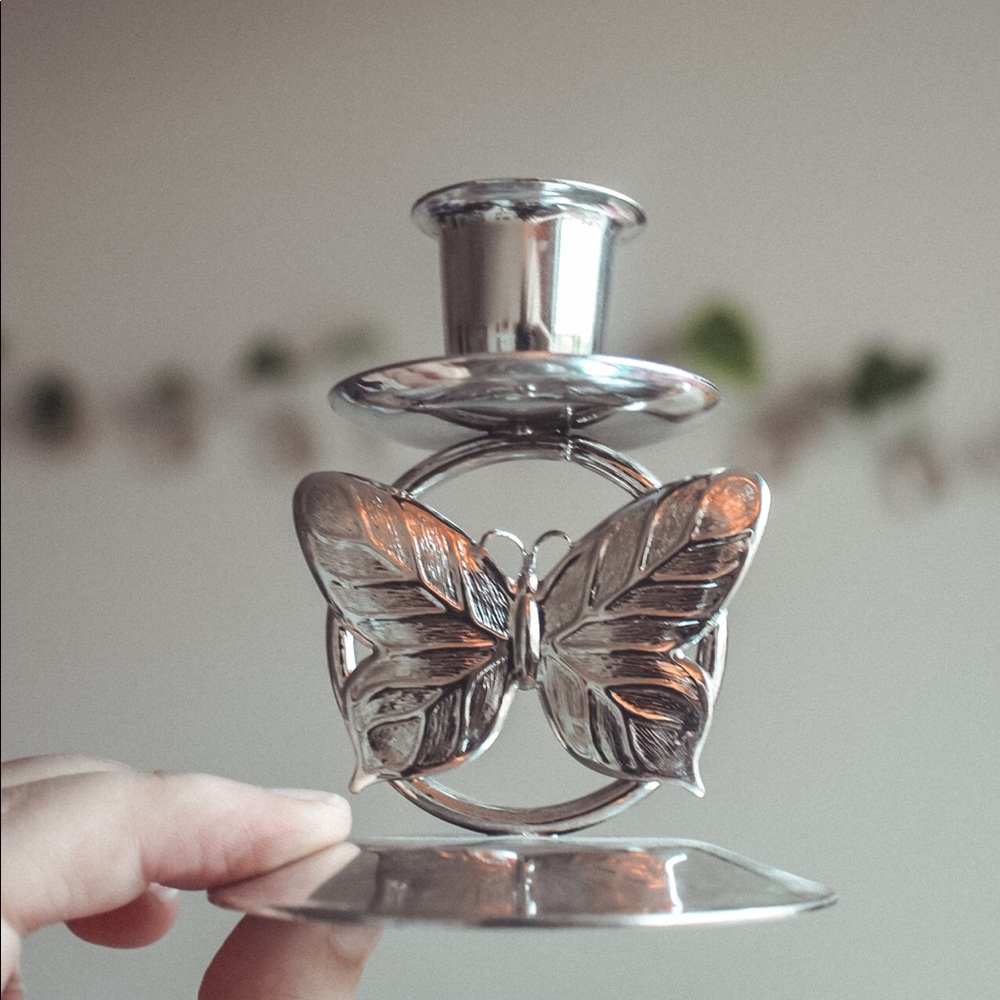 Set of 2 Butterfly candlestick holders